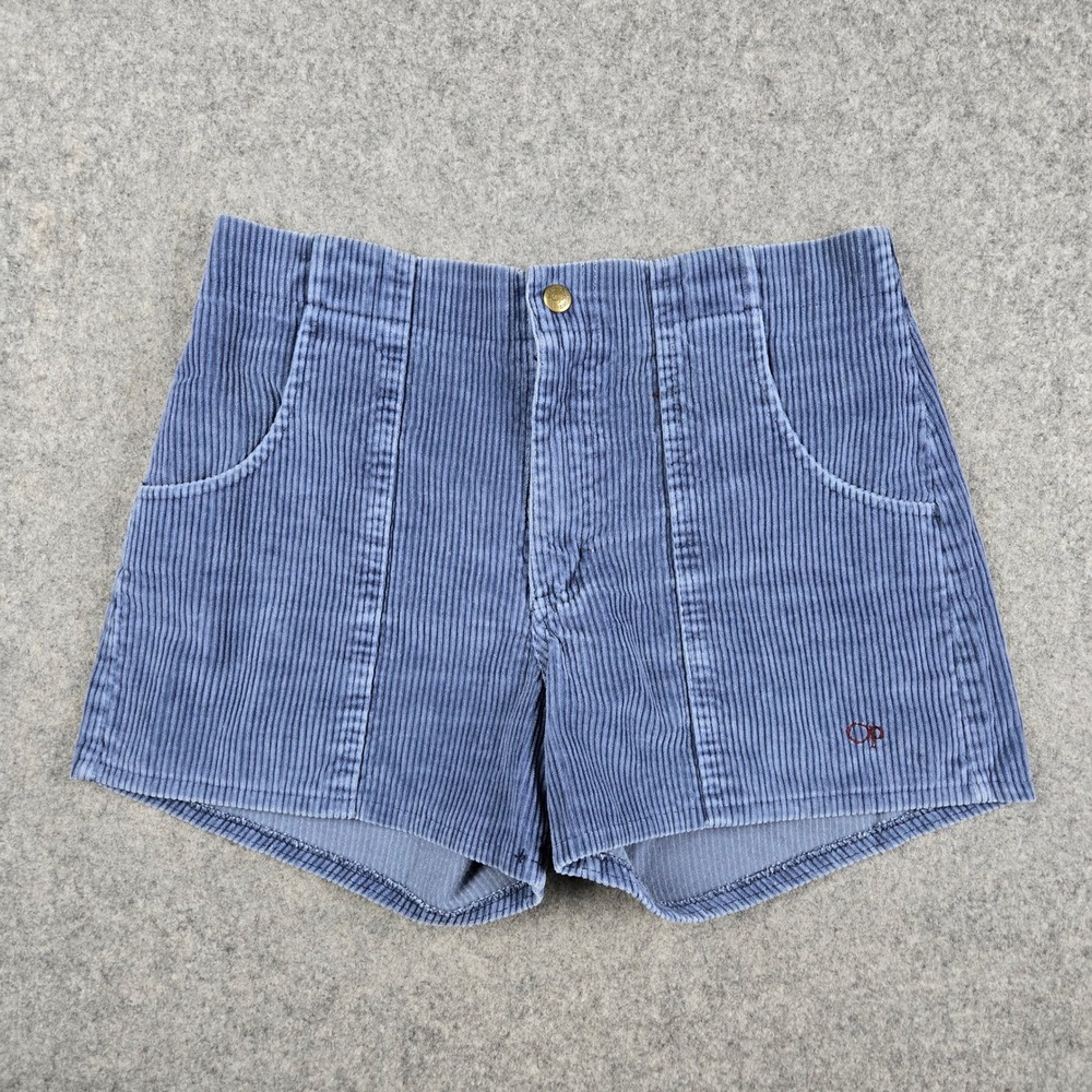 Vintage Ocean Pacific Corduroy Shorts Fits Size 30 Blue 70s 80s Surf Beach OP